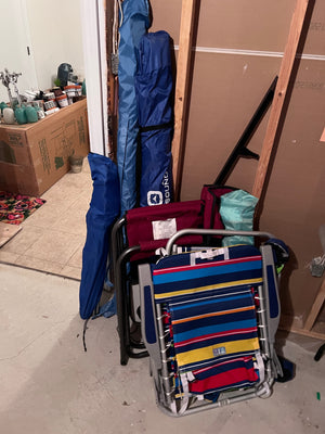 Beach Chairs + Accessories Lot