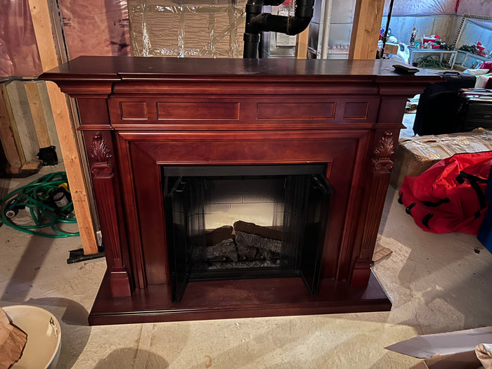Dimplex Torchiere Burnished Walnut Electric Fireplace Mantel Package - SEP-BW-4217-FB