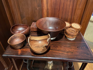 MCM Teak & Mahogany Bowl/Coaster Lot