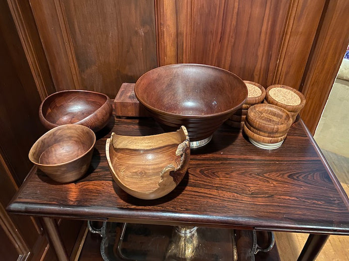 MCM Teak & Mahogany Bowl/Coaster Lot