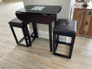 Drop Leaf Bar Table + 2 Stools