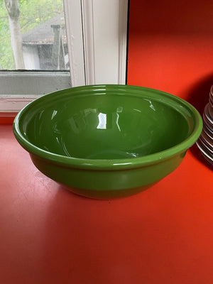 VINTAGE EMILE HENRY FRANCE GREEN POTTERY BOWL
