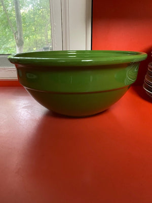 VINTAGE EMILE HENRY FRANCE GREEN POTTERY BOWL
