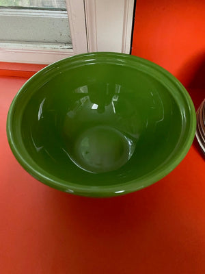 VINTAGE EMILE HENRY FRANCE GREEN POTTERY BOWL