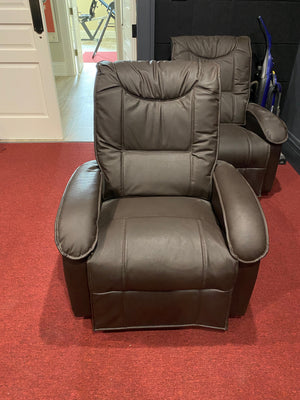 Brown Leather Reclining Theatre Chairs (*3 Available)