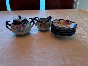 Antique Flow Blue Tea Set