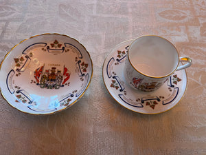 Aynsley Centennial of Canadian Confederation 1967 Teacup, Saucer, Footed Dish
