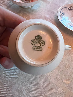 Aynsley Centennial of Canadian Confederation 1967 Teacup, Saucer, Footed Dish