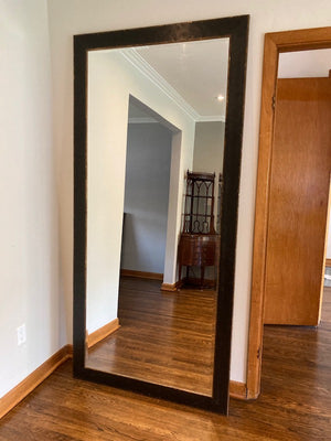 2 Black & Gold Large Floor Mirrors