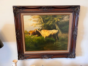 Original Painting- Cows by H. Bahard