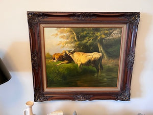 Original Painting- Cows by H. Bahard