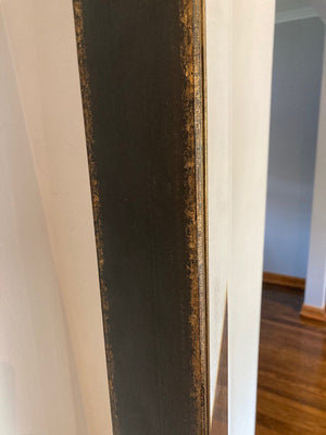 2 Black & Gold Large Floor Mirrors