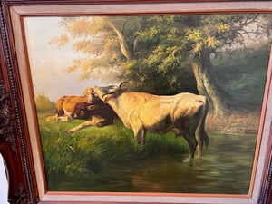 Original Painting- Cows by H. Bahard