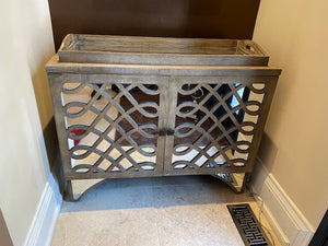 "Mercana" Mirrored Cabinet, Tray Top # 1