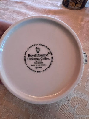 4 Royal Doulton Christmas Coffee Mugs