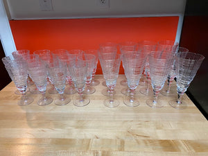 Vintage MCM Rosenthal Studio Line Structure Wine Glasses (12 Large, 14 Small)