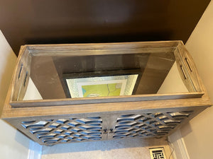 "Mercana" Mirrored Cabinet, Tray Top # 1