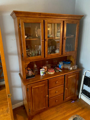 Wood & Glass China Cabinet-Hutch