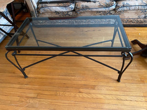 Glass Coffee Table, Metal Base