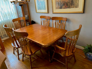Solid Wood Dining Table + 6 Chairs