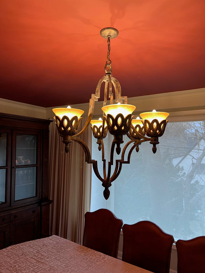 The Art Shoppe Bronzed 6 Light Chandelier