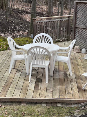 Outdoor Plastic Table + 4 Chairs
