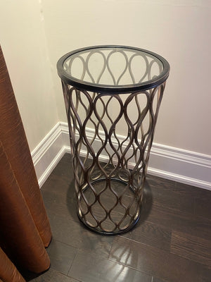 Round Glass Top Accent Table
