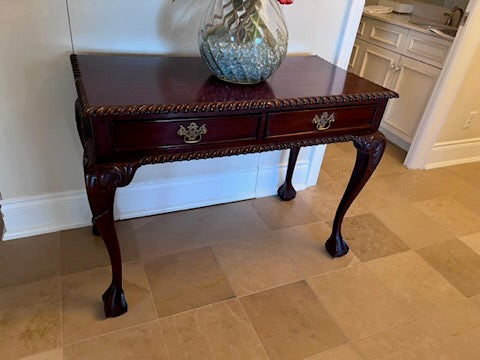 Mahogany Console Table with Clawed Feet