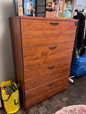 4 Drawer Wood Veneer Filing Cabinet