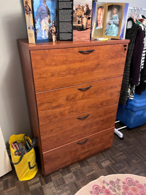 4 Drawer Wood Veneer Filing Cabinet