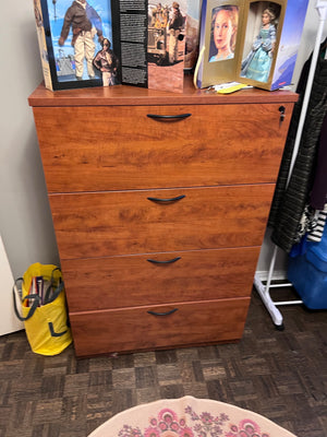 4 Drawer Wood Veneer Filing Cabinet