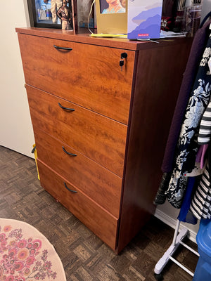 4 Drawer Wood Veneer Filing Cabinet