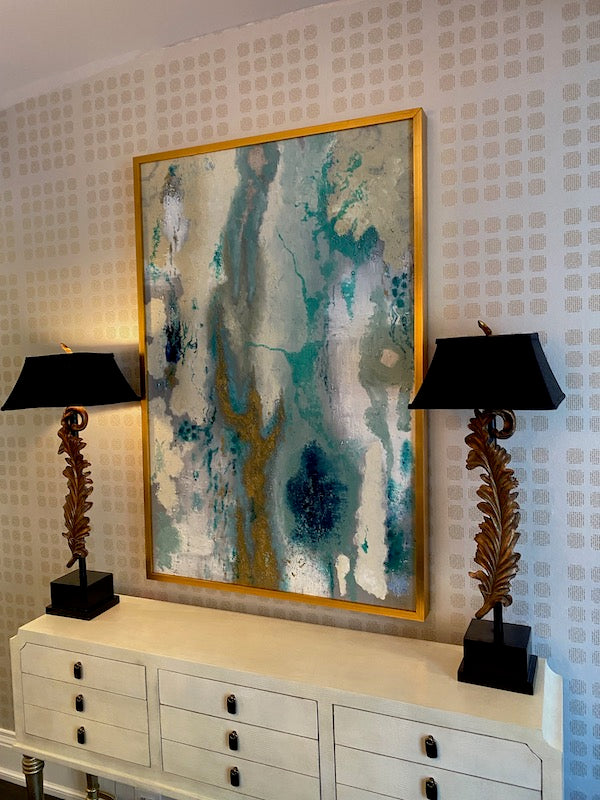 Left Accessories Blue View I, Large Framed Painting (61.5"x 41.5")