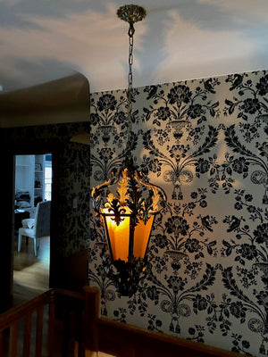 Vintage Gold Metal Light Fixture