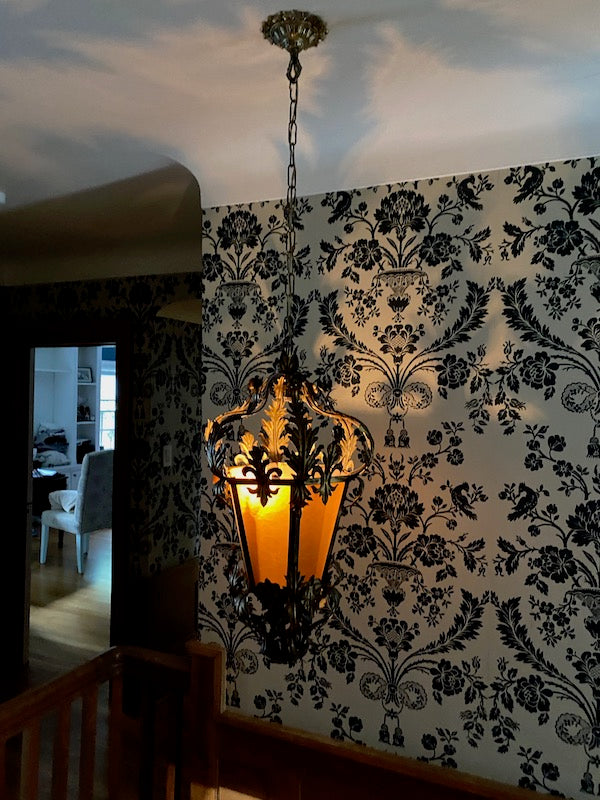 Vintage Gold Metal Light Fixture