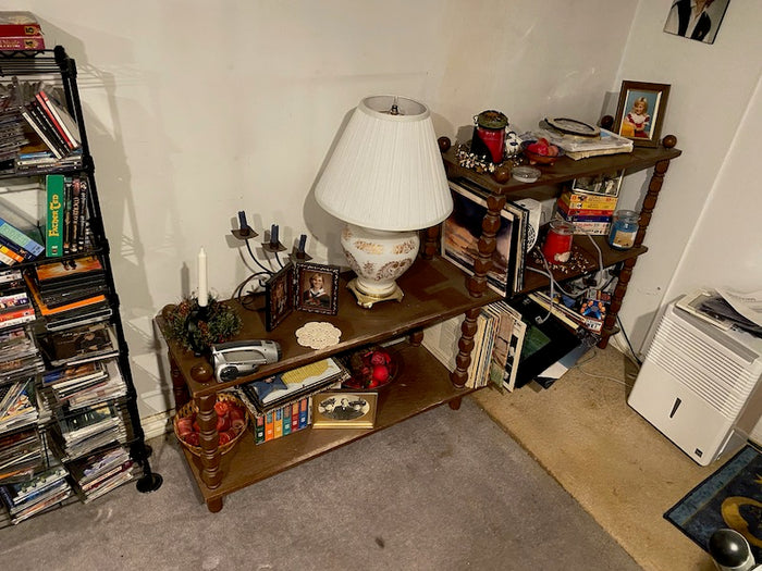 Vintage Shelving Stand + Contents