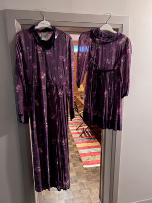 Vintage 'Mother and Daughter' April Cornell Purple Flowered Dresses
