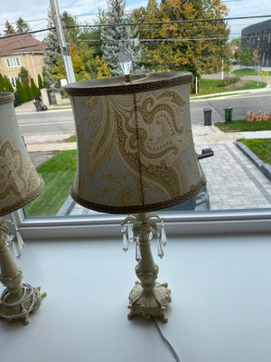 Pair of Glass Pendant Table Lamps