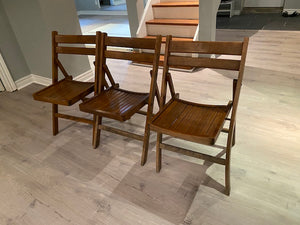 3 Outdoor Teak Folding Chairs