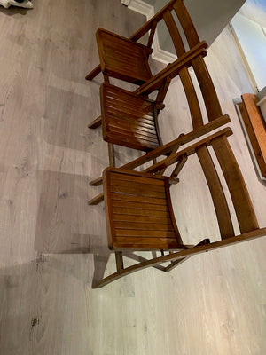 3 Outdoor Teak Folding Chairs