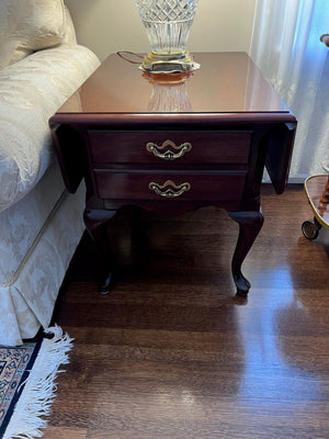 2 Thomasville Side Tables (1 drop leaf)