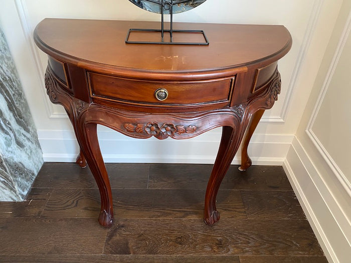 Small Wood Demilune Console Table