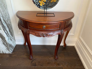 Small Wood Demilune Console Table