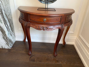 Small Wood Demilune Console Table