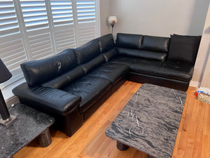 Black Leather Sectional Sofa, from Leon's
