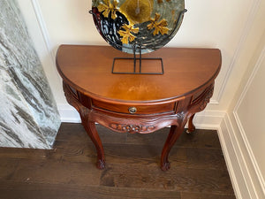 Small Wood Demilune Console Table