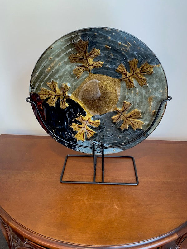 Decorative Glass Plate on Stand