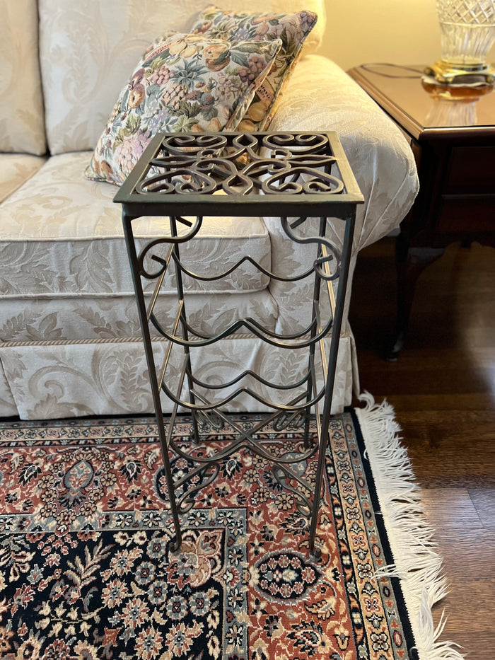 Small Wrought Iron Wine Rack/Pedestal Stand