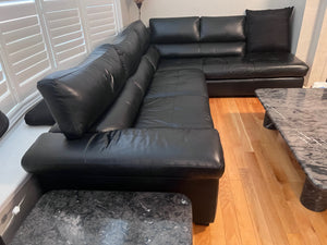 Black Leather Sectional Sofa, from Leon's
