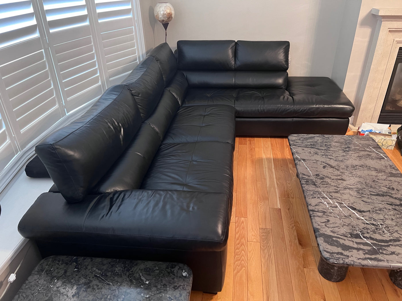 Black Leather Sectional Sofa From Leon